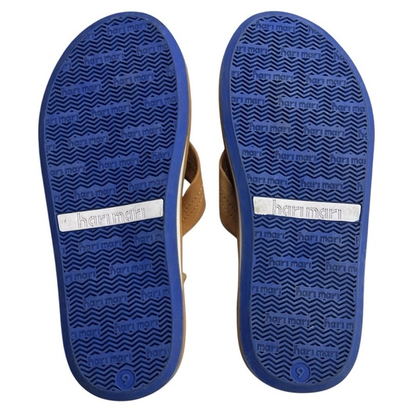 Hari Mari Fields Tan/Blue Flip Flops Shoe NWT Size:9 - Picture 8 of 11